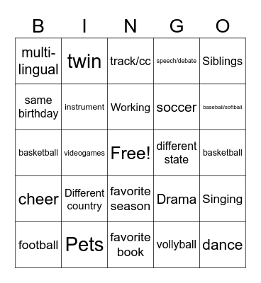 Community BINGO Card