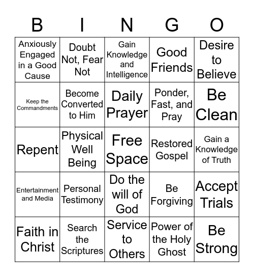 How can I become spiritually self-reliant? Bingo Card