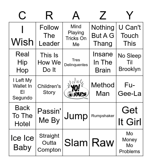 Hip Hop | RD3 Bingo Card