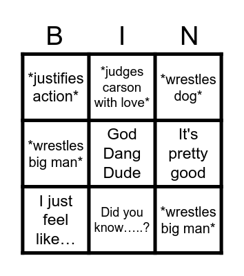 Spencer Bingo Card