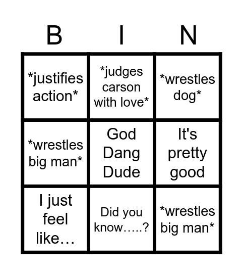 Spencer Bingo Card