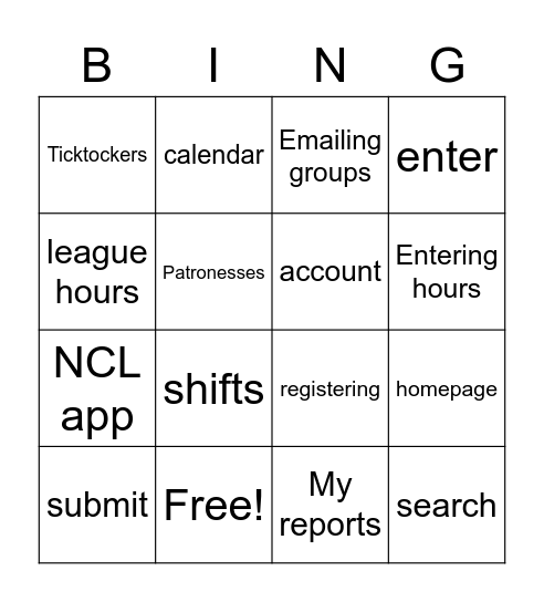 Website Training Bingo Card