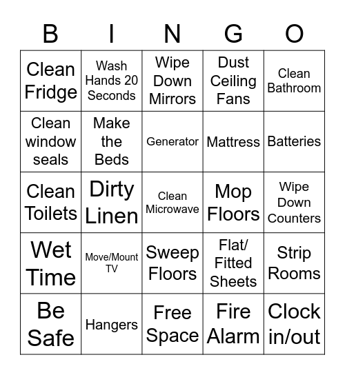 Environmental Week Bingo Card