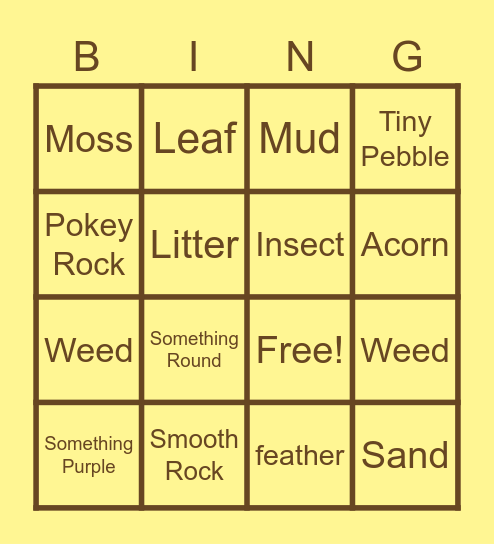 Solts in the Woods Bingo Card