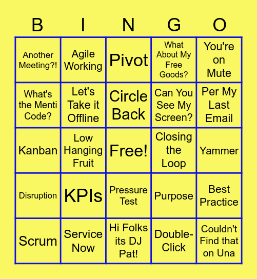 Overheard at Unilever Bingo Card