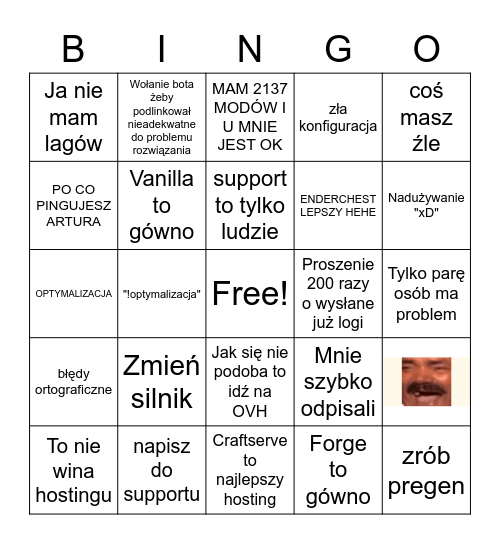 Craftserve bingo Card