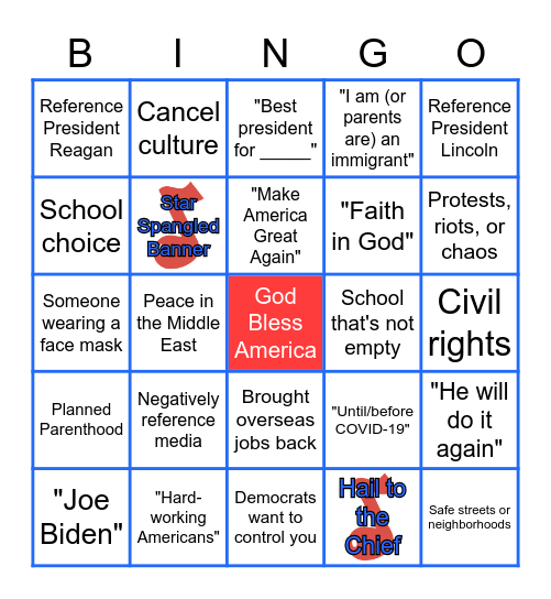 RNC Bingo - Night 3 Bingo Card