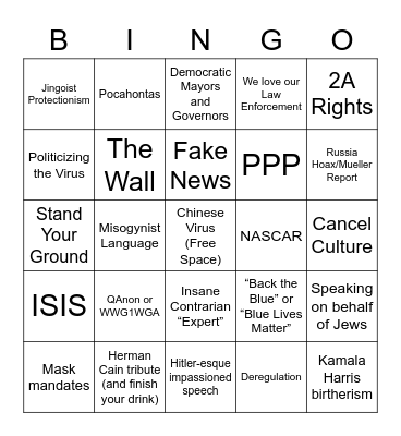 RNC Bingo 2.0 Bingo Card