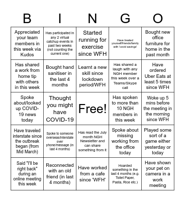 NGH Bingo Card