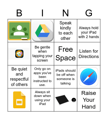 Technology Rule Bingo Card