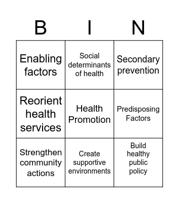 Promo Peeps Bingo Card