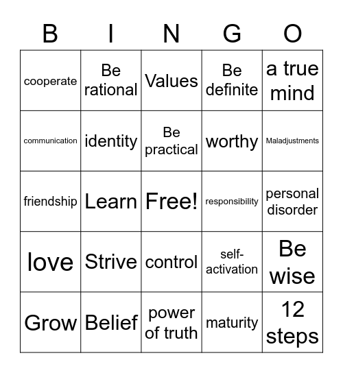 Grow Bingo Card