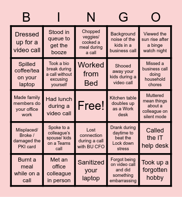 TGIF 2.0 Bingo Card