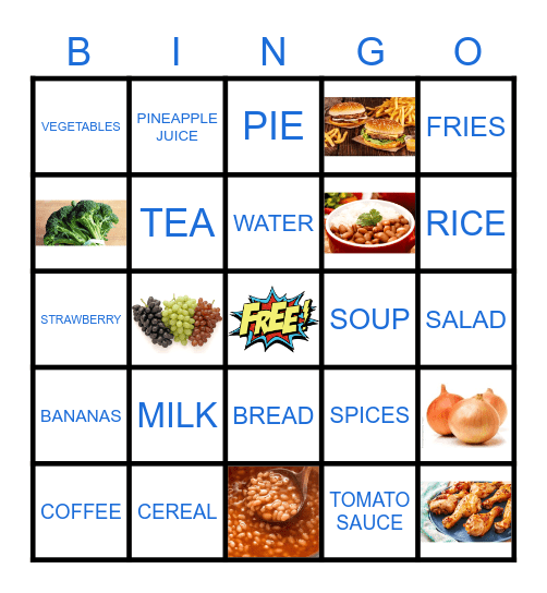 KXP3B - Food! Bingo Card