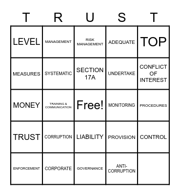 TRUST PRINCIPLES Bingo Card