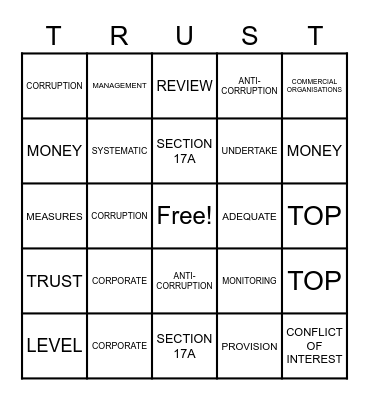 TRUST PRINCIPLES Bingo Card
