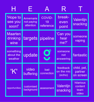 Heartbeat Bingo! Bingo Card