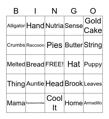 Epossumondas Among Us Bingo Card