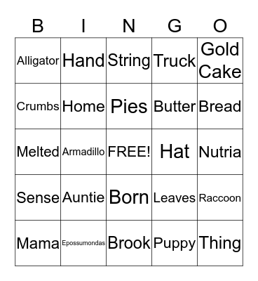 Epossumondas Among Us Bingo Card