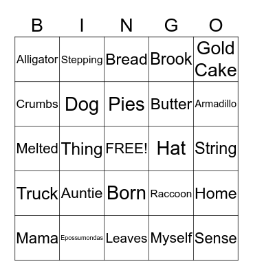 Epossumondas Among Us Bingo Card