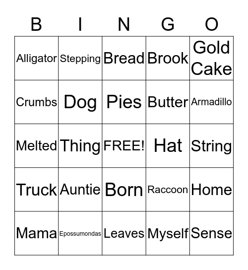 Epossumondas Among Us Bingo Card