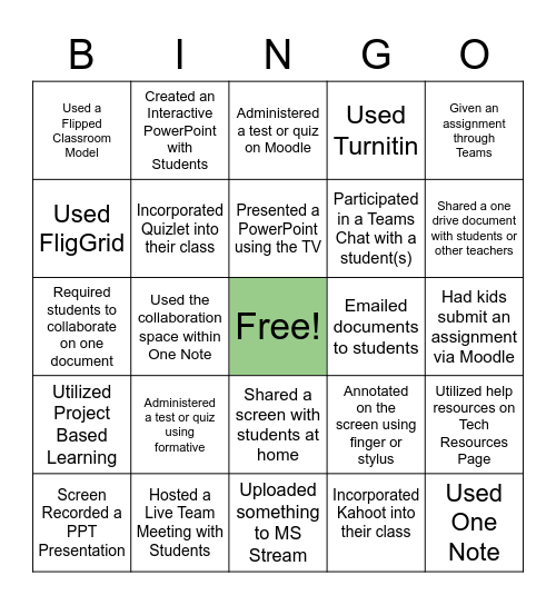 Innovators Bingo Card