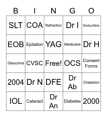 NEA BINGO Card