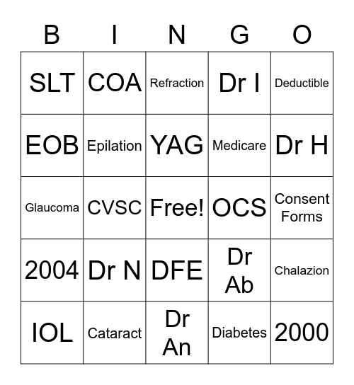 NEA BINGO Card