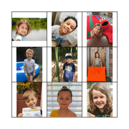 School Family Bingo Card