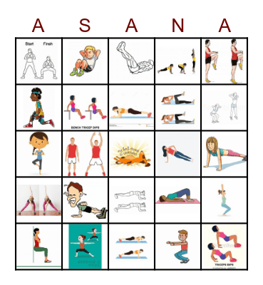 Fitness Fridays Bingo Card