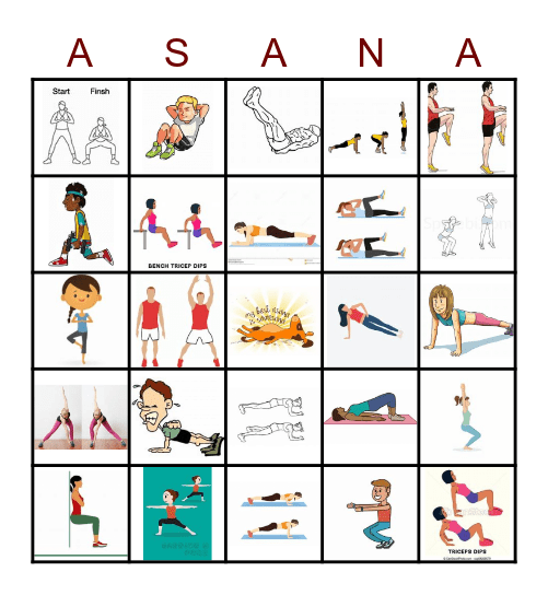 Fitness Fridays Bingo Card