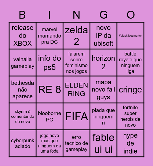 BINGO GAMESCOM Bingo Card