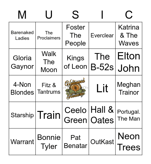 Shower Songs 2 Bingo Card