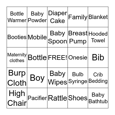 Camry & Patrick's Little Man Bingo Card