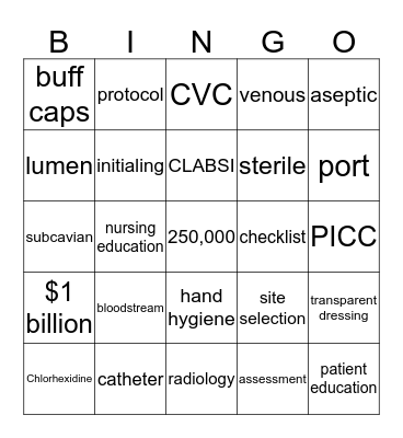 NPSG bingo Card