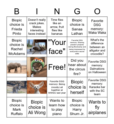 DSG Birthday Bingo! Bingo Card