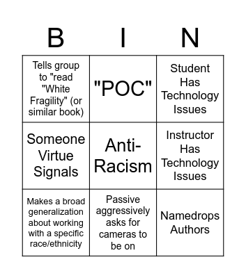 First Class Bingo Card