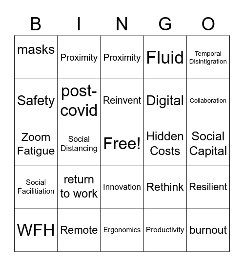 Case for Place Bingo Card