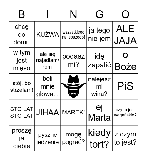 DZIKI ZACHÓD W BRWINOWIE Bingo Card