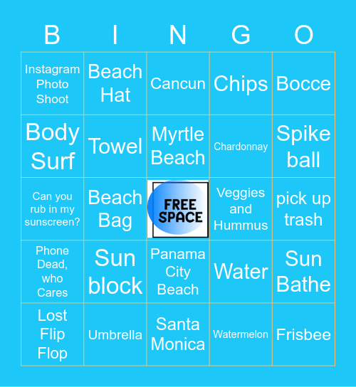 BEACH BINGO Card