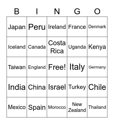 Wish We Could Travel - BINGO Card