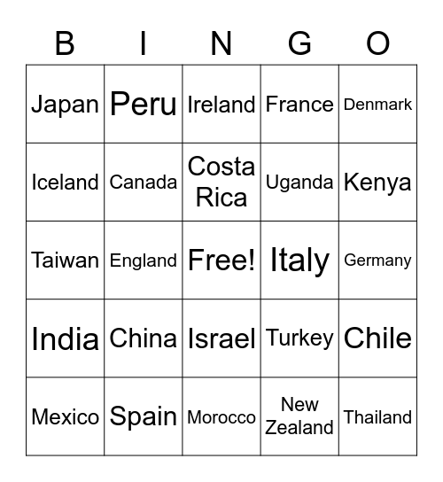 Wish We Could Travel - BINGO Card