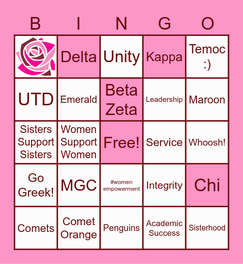 KDChi Bingo Card