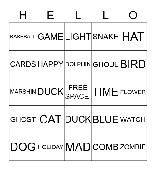 RANDOM Bingo Card