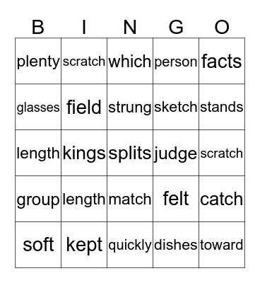 Madison Bingo Card