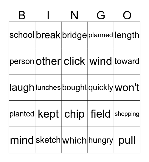 Drew Bingo Card