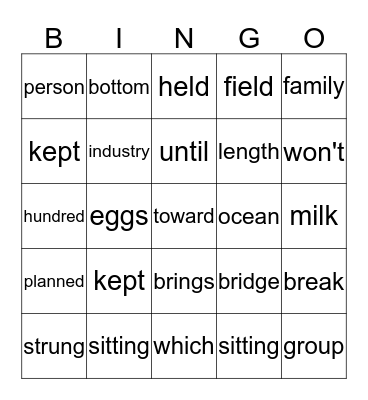 Amanda Bingo Card
