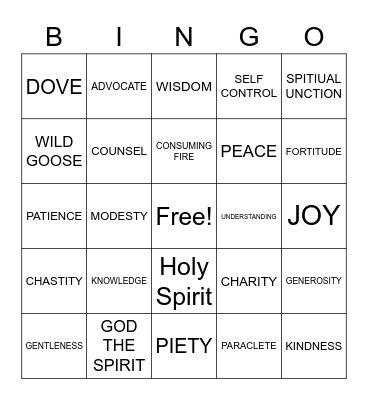 GOD THE SPIRIT Bingo Card