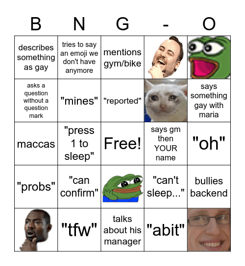 BNG-O Bingo Card