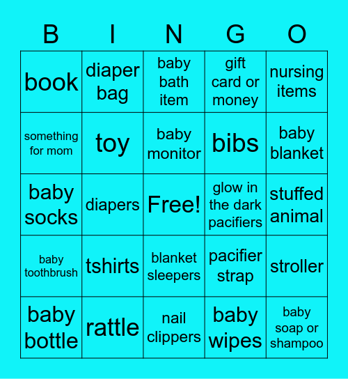 BABY MURPHY BINGO Card